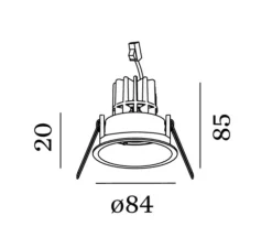 Spot encastrable, Deep 1.0 LED, or, LED, dim, 2000-3000K, 560 lm, Ø8,4cm, H8,5cm - Wever&Ducré