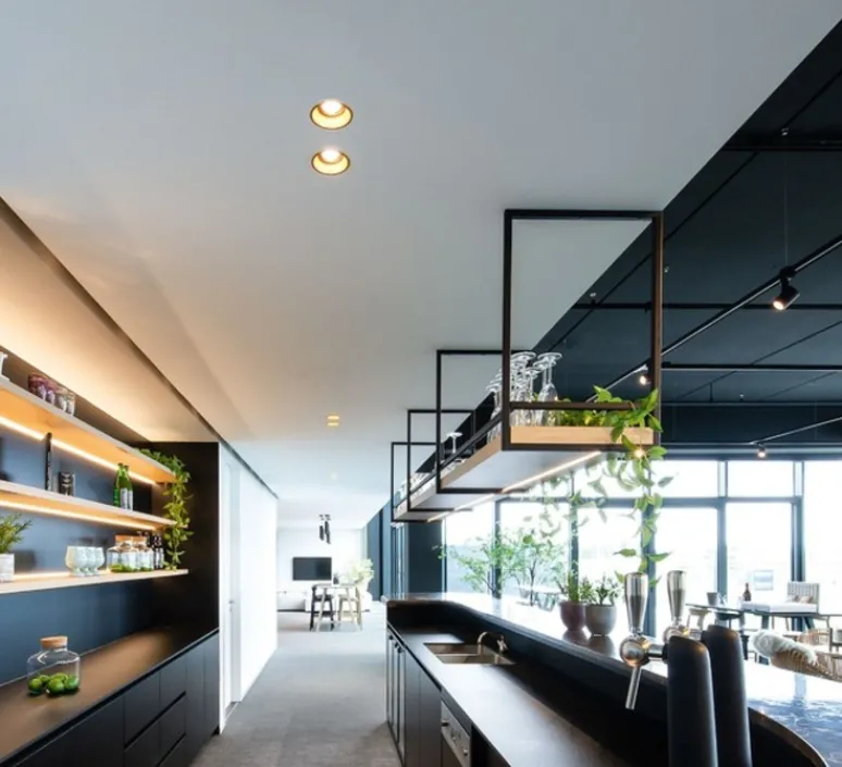 Plafonnier & Spot*Wever&Ducré Spot encastrable, Deep 1.0 LED, , LED, 2700K, 525/705lm, Ø8,4cm, H7,6cm - champagne