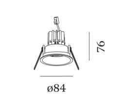 Plafonnier & Spot*Wever&Ducré Spot encastrable, Deep 1.0 LED, , LED, 2700K, 525/705lm, Ø8,4cm, H7,6cm - argent