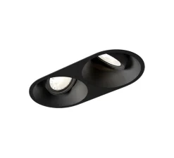 Plafonnier & Spot*Wever&Ducré Spot encastrable, Deep Adjust 2.0 LED, , LED, 3000K, 2x570/770lm, L18,2cm, H8,5cm - noir