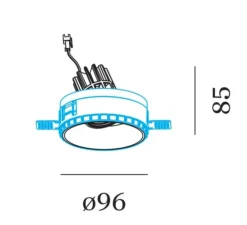 Spot encastrable, Deep adjust trimless 1.0 LED, blanc, LED, dim, 2000K-3000K, 380-560 lm, Ø9,6cm, H8,5cm - Wever&Ducré