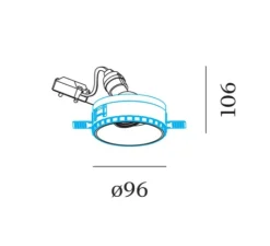 Plafonnier & Spot*Wever&Ducré Spot encastrable, Deep Adjust Trimless 1.0 PAR16, , Ø9,6cm, H10,6cm - blanc