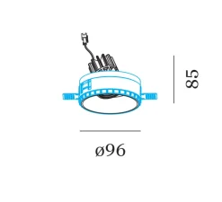 Spot encastrable, Deep Adjust Trimless 1.0 LED, blanc, LED, 2700K, 530/710lm, Ø9,6cm, H8,5cm - Wever&Ducré