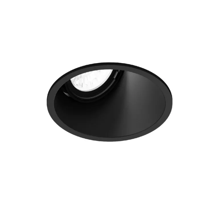 Plafonnier & Spot*Wever&Ducré Spot encastrable, Deep Asym 1.0, , LED, dim, 3000K, 435 à 585 lm, Ø9,4cm, H9,5cm - noir mat