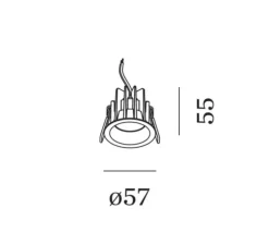 Spot encastrable, Deep Bijou IP65 1.0, bronze, IP65, LED, dim, 3000K, 450 lm, Ø5,7cm, H5,5cm - Wever&Ducré