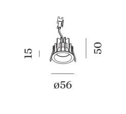 Spot encastrable, Deep Bijou IP65 1.0 LED, blanc, IP65, LED, 2700K, 375/575lm, Ø5,6cm, H5cm - Wever&Ducré
