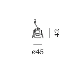 Plafonnier & Spot*Wever&Ducré Spot encastrable, Deep Point 1.0, mat, IP44, LED, dim, 2700K, 335 lm, Ø4,5cm, H4,2cm - noir