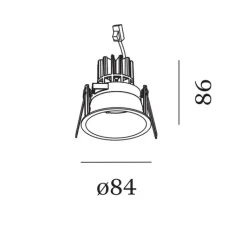 Plafonnier & Spot*Wever&Ducré Spot encastrable, Deeper 1.0, , LED, dim, 2000-3000K, 385 lm, Ø8,4cm, H8,6cm - blanc mat