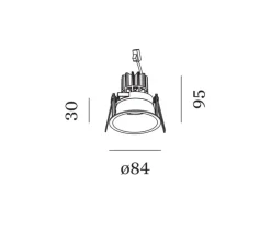 Plafonnier & Spot*Wever&Ducré Spot encastrable, Deeper 1.0 IP44, , IP44, LED, 2700k, 525 lm, Ø8,4cm, H3cm - noir