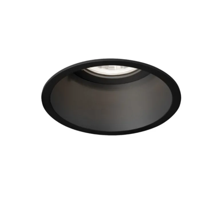 Plafonnier & Spot*Wever&Ducré Spot encastrable, Deeper 1.0, , IP44, LED, dim, 3000K, 480 à 645 lm, Ø8,4cm, H9cm - noir mat