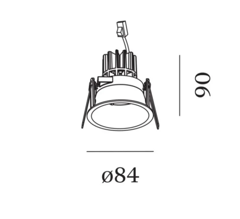 Plafonnier & Spot*Wever&Ducré Spot encastrable, Deeper 1.0, , IP44, LED, dim, 3000K, 480 à 645 lm, Ø8,4cm, H9cm - noir mat