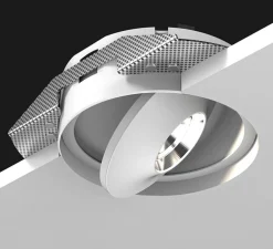 Spot encastrable, FlatLED T2 (Reflector) Trimless, Angle 43°, blanc mat, dim, LED, 3000K, 1388lm, Ø12cm, H6cm - Doxis