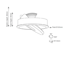 Spot encastrable, FlatLED T1 (37° Lens) Recessed, Bobbytrap springs, blanc mat, 2700K, 1335lm, Ø12cm, H6cm - Doxis