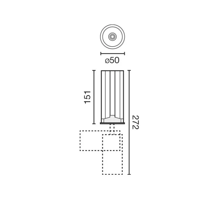 Spot encastrable, Fost Pulldown, 35°, CRI > 97, noir mat, dim, Dali, LED, 3000K, 1208lm, Ø5cm, H27,2cm - Faro