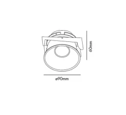 Plafonnier & Spot*Faro Spot encastrable, Fresh, GU10, , Ø9cm, H12cm (hauteur plafond recommandée 14,5cm) - or