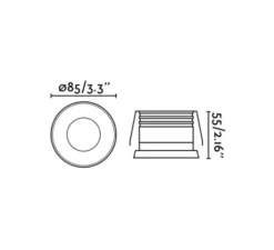 Plafonnier & Spot*Faro Spot encastrable, Gas, , Ø8,5cm, H5,5cm - blanc