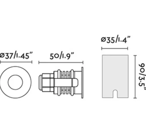 Spot encastrable, Grund 34, argent, IP67, LED, 2700K, 77 lm, Ø3,7cm, H5cm - Faro