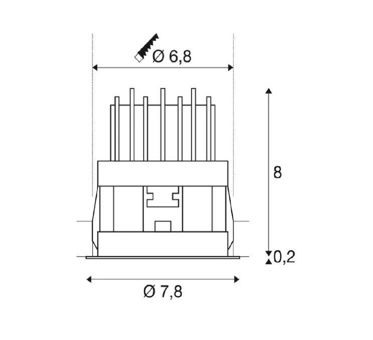Spot encastrable, Horn Magna, noir, LED, 3000K, 445 lm, Ø7,8cm, H8,2cm - SLV