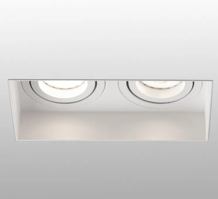 Spot encastrable, Hyde double trimless orientable, blanc, L16,4cm, H5,5cm - Faro