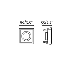 Plafonnier & Spot*Faro Spot encastrable, Hyde IP44, , L8,9cm, H5,5cm - noir