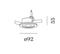 Plafonnier & Spot*Wever&Ducré Spot encastrable, Intra 2.0, , IP65, LED, 3000K, 565lm, Ø9,2cm, H5,5cm - gris anthracite