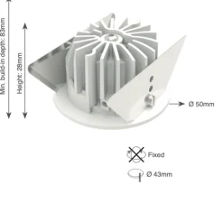 Spot encastrable, Juno IP54 Round, Soft Beam, blanc mat, LED, 4000k, 407 lm, Ø5cm, H8,3cm - Doxis