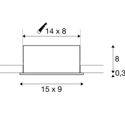 Spot encastrable, Kadux double, noir, LED, dim, 3000K, 1550 lm, L15cm, H8,3cm - SLV