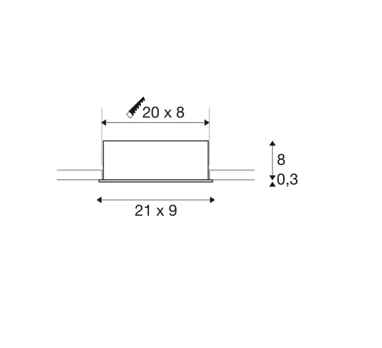 Spot encastrable, Kadux triple, noir, LED, dim, 3000K, 2350 lm, L21cm, H8,3cm - SLV