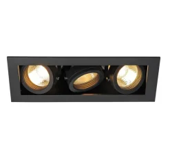 Spot encastrable, Kadux Triple, noir, L21cm, H13cm - Slv