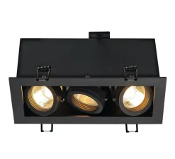 Spot encastrable, Kadux Triple, noir, L21cm, H13cm - Slv