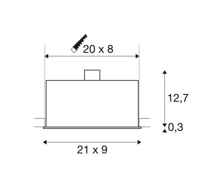Spot encastrable, Kadux Triple, noir, L21cm, H13cm - Slv