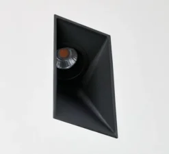 Plafonnier & Spot*ONOK Spot encastrable, Kono Mini, noir, LED, 2700K, 300 lm, L4,5cm, H11,9cm - blanc satiné