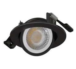 Plafonnier & Spot*Solum Spot encastrable, Lecco, , IP65, LED, dim, 2700-3000-4000K, 662-724 lm, Ø8cm, H3,2cm - noir