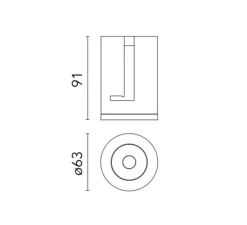 Plafonnier & Spot*Flos Spot encastrable, Light Shadow Pro, Optic wide flood, , IP54, LED, dim, 3000K, 1198 lm, Ø6,3cm, H9,1cm - noir
