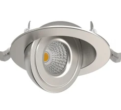 Plafonnier & Spot*Solum Spot encastrable, Léo orientable, , IP65, LED, dim, 2700, 3000 ou 4000K, 650-690 lm, Ø7,3cm, H3,6cm - aluminium brossé
