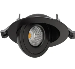 Spot encastrable, Léo orientable, noir, IP65, LED, dim, 2700, 3000 ou 4000K, 650-690 lm, Ø10cm, H3,6cm - Solum