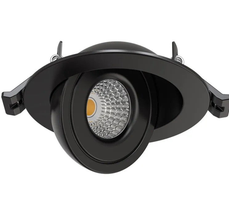 Spot encastrable, Léo orientable, noir, IP65, LED, dim, 2700, 3000 ou 4000K, 650-690 lm, Ø10cm, H3,6cm - Solum