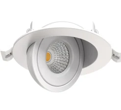 Plafonnier & Spot*Solum Spot encastrable, Léo orientable, , IP65, LED, dim, 2700, 3000 ou 4000K, 650-690 lm, Ø10cm, H3,6cm - blanc