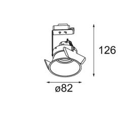 Plafonnier & Spot*Modular Spot encastrable, Lotis Round Recessed 82 1x, , Ø8,2cm, H12,6cm - noir