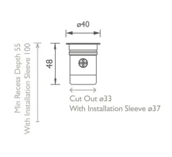 Spot encastrable, Lucca 40 medium, noir, IP67, 2700K, 135lm, Ø4cm, H4,8cm - John Cullen