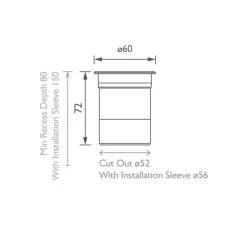 Plafonnier & Spot*John Cullen Spot encastrable, Lucca 60 medium, , IP67, LED, 2700K, 351 lm, Ø6cm, H7,2cm - acier inoxydable
