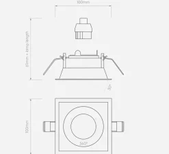 Plafonnier & Spot*Astro Spot encastrable, Minima Slimline Square Adjustable Fire-Rated, , L10cm, H6,1cm - noir