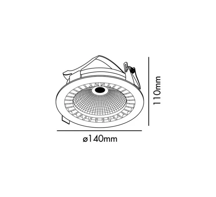 Spot encastrable, Mini-Optic, blanc mat, IP23, LED, dim, 2700K, 1565/2100 lm, Ø14cm, H11cm - Faro