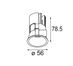 Spot encastrable, Minude Recessed 56 1x, bronze brossé, IP54, LED, dim, 2700K, 269 lm, Ø5,6cm, H7,85cm - Modular