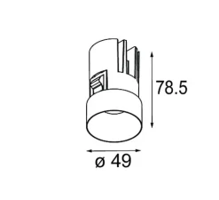 Plafonnier & Spot*Modular Spot encastrable, Minude Recessed Trimless 49 1x, , IP54, LED, dim, 2700K, 564 lm, Ø4,9cm, H7,85cm - noir chromé