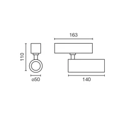 Spot encastrable, Neso Hole, blanc mat, LED, 36°, 2700K, 574 lm, Ø5cm, H10cm - Faro
