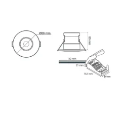 Plafonnier & Spot*Solum Spot encastrable, One, , IP65, LED, dim, 3000K, 550 lm, Ø8,6cm, H5,5cm - blanc