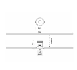 Spot encastrable, Optik 1, noir, Dimmable Dali, IP 43, LED, 3000 K, 766 lm, Ø6,9cm, H7,5cm - Onok