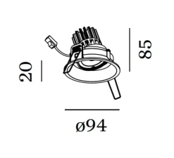 Spot encastrable, orientable, Deep Adjust noir,1.0, LED, 2700K, 420 à 590lm, Ø9,4cm, H8,5cm- Wever&Ducré