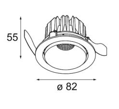 Spot encastrable, orientable, Smart Kup Recessed Adjustable 82 1x, blanc, LED, dim, 3000K, 552 / 717 lm, Ø8,2cm, H5,5cm - Modular
